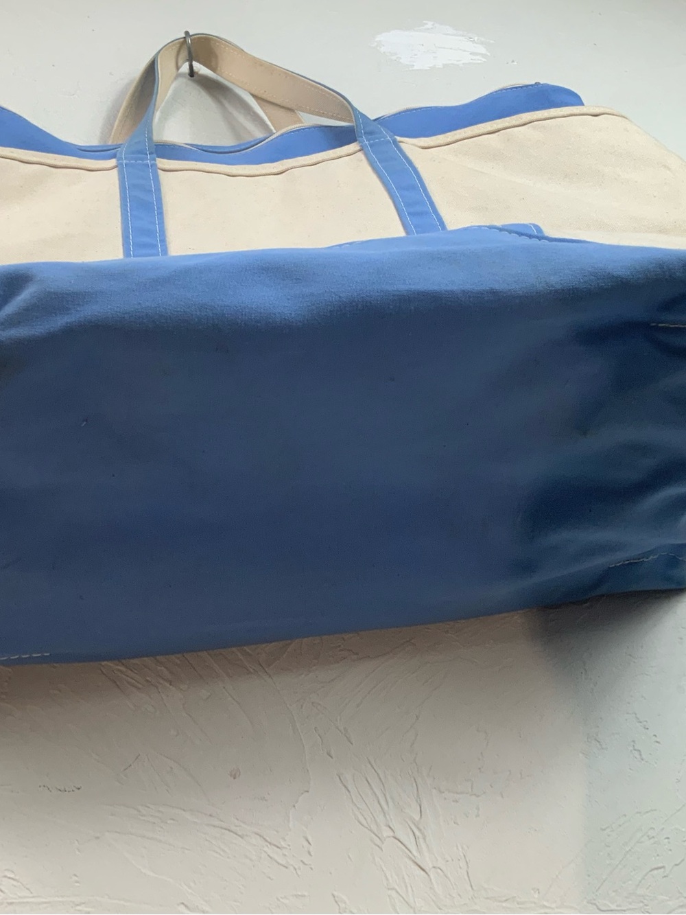 L.L. Bean Boat and Tote Extra Large XL Canvas Bag Zip Top Blue Heavy Duty - Picture 4 of 16